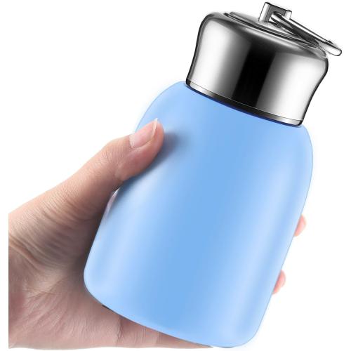 Mifoci 1 Pcs 10oz Mini Water Bottles Stainless Steel Slim Insulated Thermal for Hot Cold Drink Small Vacuum Blue Portable Water Bottle for Women Gifts Travel Camping Hiking