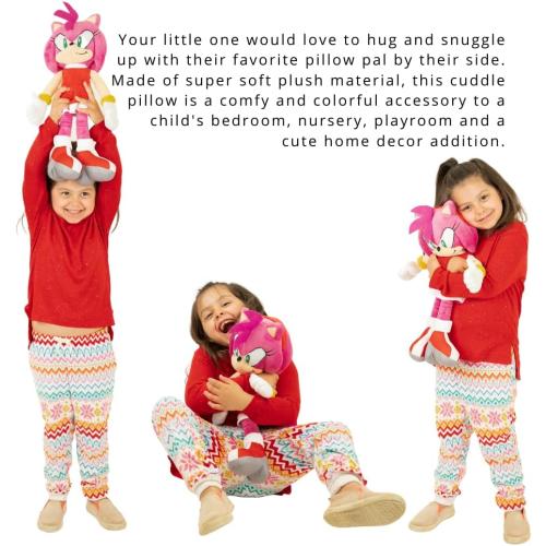 Sonic Amy Rose Girl Anime Kids Bedding Super Soft Plush Cuddle Pillow Buddy, One Size, (Officially Licensed Product) by Franco