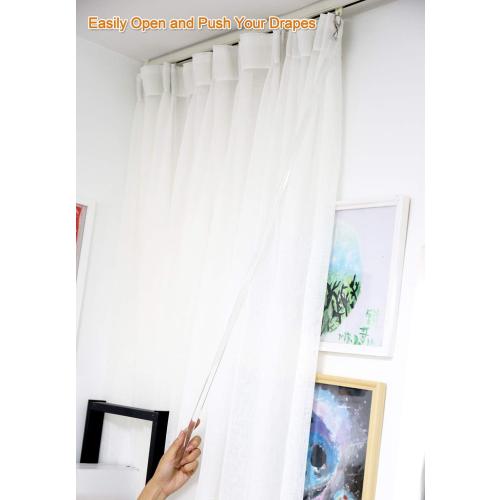 2 Pack 36 Inch Universal Drapery Pull Rod Invisible Clear Curtain Wand for Easier Opening and Back (Acrylic, 36)