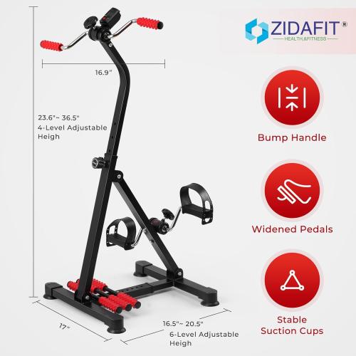 Adjustable Pedal Exerciser Bike for Seniors - Hand Arm Leg and Knee Therapy, Stroke Recovery, Portable Fitness Equipment for Total Body Workout - Great Gift for Elderly Rehab