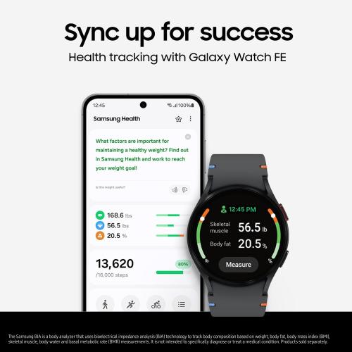 Samsung Galaxy Watch FE 40mm Bluetooth AI Smartwatch w/Fitness Tracking, BIA Sensor, Personalized HR Zones, Heart Rate Tracker, Sleep Monitor, 2024, Pink Gold [US Version, 1Yr Manufacturer Warranty]