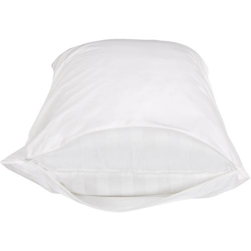 Amazon Basics King Pillow Protector with Zipper, Breathable 100% Cotton Hypoallergenic, Tight Weave, Machine Washable, White, 37 x 21 Inches, Pillows Not Included