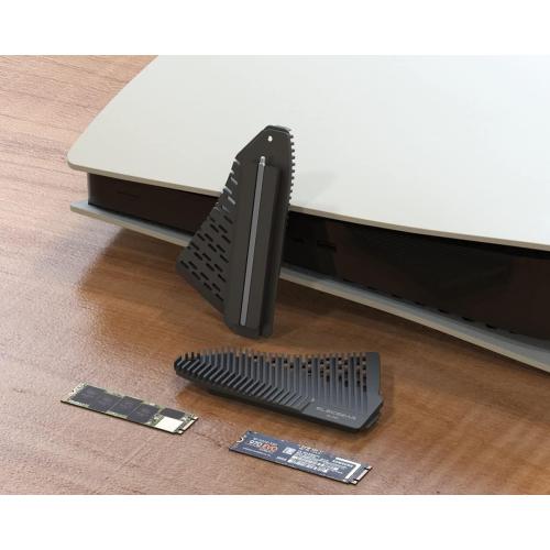 ElecGear PS5 NVMe SSD Heatsink, EL-P5C Heat Pipe   Solid Aluminum Cooler for PlayStation 5 Internal PCIe M.2 NVMe 4.0 Gen4 Memory, Re-Designed SSD Mounting Post Kit - (Not for Slim/Pro)