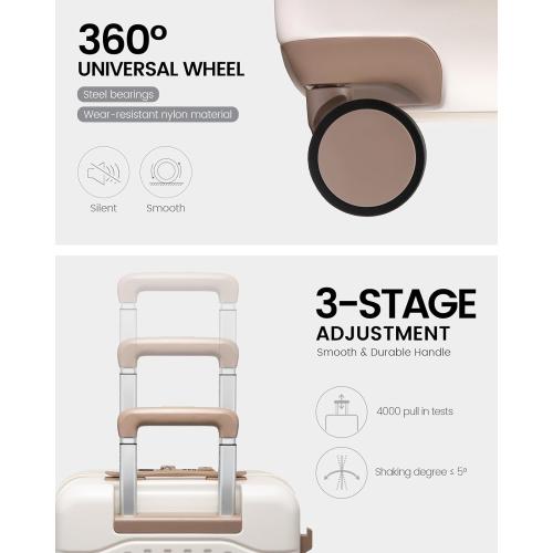 LOVEVOOK Carry on Luggage, PC Hard Shell Suitcases with wheels, 20-Inch Carry On Luggage with USB Port, Lightweight 6.9lb, Fits 15.6, 45L Capacity for Travel & Business（1PC）