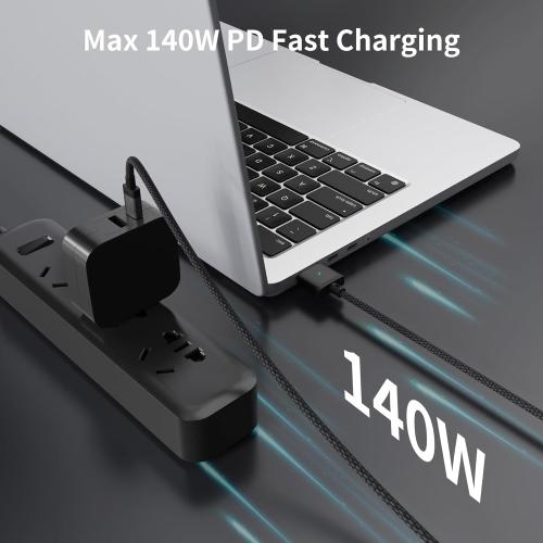 USB-C to Magnetic 3 Cable Compatible with Magsafe Charging Cable for 14” 16” MacBook Pro 2024 M3 Pro & Max, MacBook Air 2022 M2, Pro 2023 M2 Pro & Max - 6.6ft Black