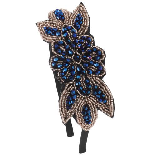 Beaupretty Retro 1920s Hairband Flapper Headpiece with Leaf Design, Rhinestone Beadwork for Women's Theme Party