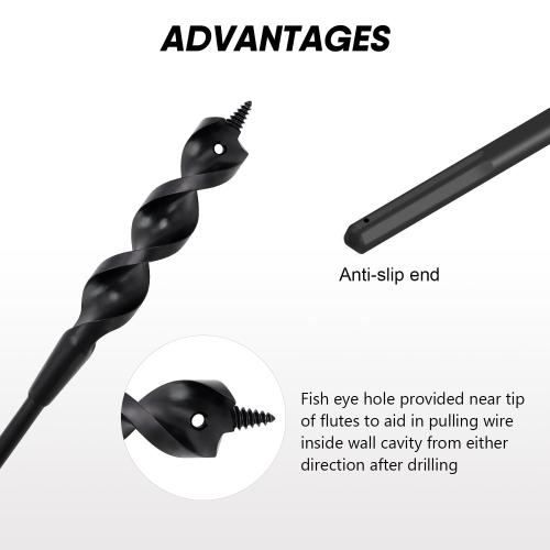 HUAALIUCHE Installer Drill Bit 48-Inch x 3/4-Inch Fish Bit for Pulling Wire Through Tight Spaces with Minimal Damage -1 Pack