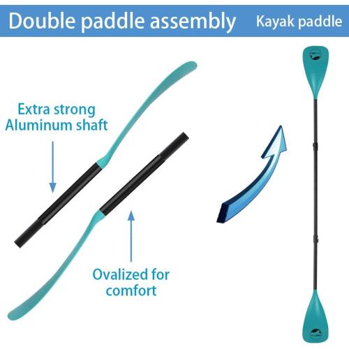 YVLEEN SUP Paddle Board Paddle，Stand up Paddleboard Paddles Adjustable Aluminum 4-Piece Floating Kayak Paddle，Convertible Paddle