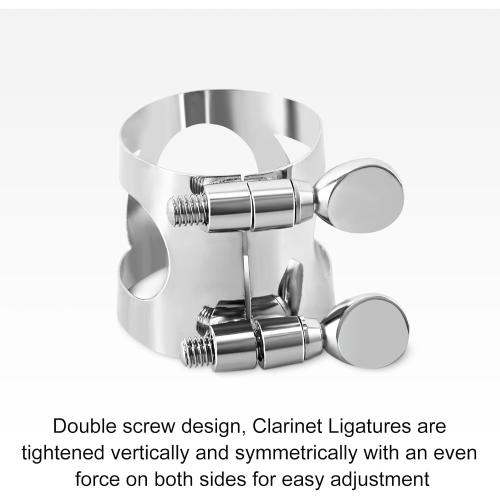 EASTROCK Silver Clarinet Ligature and Plastic Cap SET Instrument Accessories