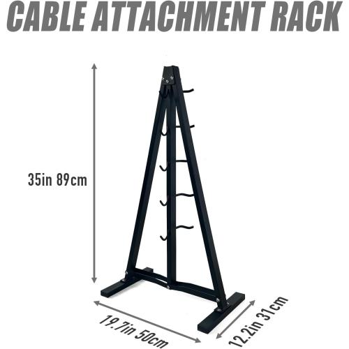 Wall Mounted Lat Pull Down Bar Organizer with Hooks, Home Gym Storage Rack for Lat Pulldown Attachments, Cable Attachments Rack for Gym Accessories