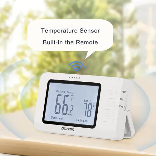 Remote Control Thermostat, pre-Wire Temp Controller with Heating/Cooling Mode, ℃ /℉ Switch, Temperature-Controlled Plug for Space heaters, Window AC, Fans, 110V