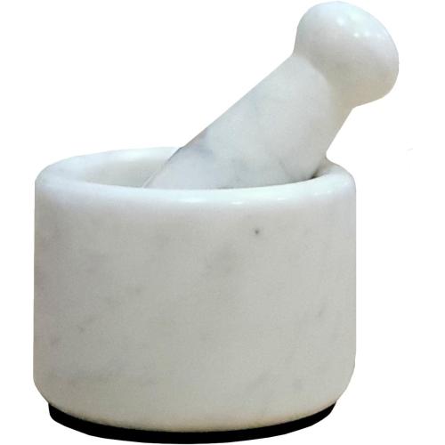 3 Small Natural Stone Mortar and Pestle Set as Spice, Medicine Grinder Masher - kharad, Khallad, Okhli and Musal (White)