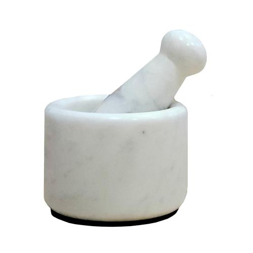 3 Small Natural Stone Mortar and Pestle Set as Spice, Medicine Grinder Masher - kharad, Khallad, Okhli and Musal (White)