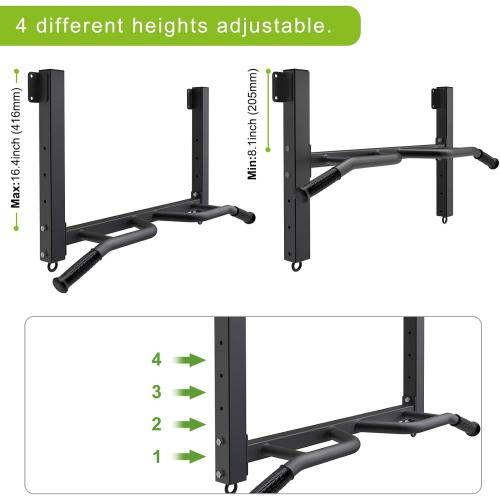 Kipika 32 Ceiling Mounted Pull Up Bar - Heavy Duty, Highly Adjustable, Multifunctional Chin Up Bar - Home Gym System with Punching Bag Hanger and Resistance Bands Training