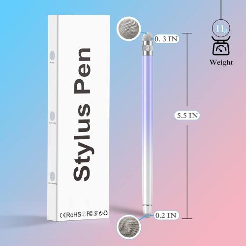 Bopomofo 2PCS Stylus Pens for Touch Screens,Stylus Pen for iPhone/iPad/Tablet Android/Microsoft Surface,Compatible with Touch Screens(Purple/Blue)