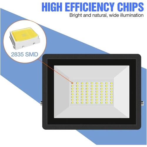 CAARLA Floodlight High Brightness L E D Flood Light 150W 200W 300W AC220V Reflector Outdoor Spotlight Street Light L e d Exterior Wall Lamp for Garden(Warm Light 3000K,220V-50W)