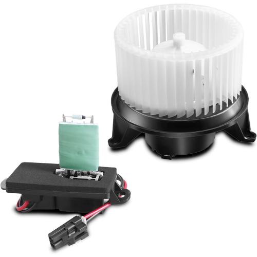 HVAC Heater Blower Motor and Resistor Kit Compatible with Chevy Silverado 1500 2003-2006, GMC Sierra 1500 2003-2006 - Replace# 700101 RU371, w/o ATC, with Console