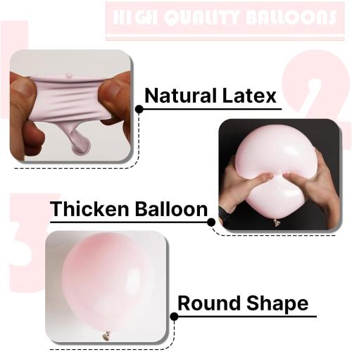 PartyWoo Light Pink Balloons 100 pcs 12 Inch Pastel Baby Pale Blush Pink Latex Balloons for Graduation Wedding Baby Shower Gender Reveal Princess Bachelorette Birthday Party Decorations Pink-Q01