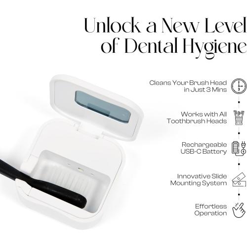 Mondano UV-C Toothbrush Sanitizer and Holder, Toothbrush Case - Manual/Electric Toothbrush Cover for Any Toothbrush Head - Rechargeable Toothbrush Travel Case, Tooth Brush Cover Cap for Home