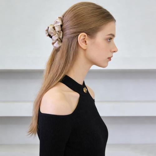 3 PCS Silk Hair Clip for Women 5.9” Large Cloud Hair Claw Clips Pleated Acrylic Banana Jaw Clip Fashion High Cranial Crest Headdress Strong Hold Non Slip Hair Accessories for Thick Thin Curly Hair