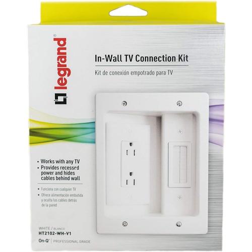 Legrand – OnQ in-Wall Cable Management Kit for Power & Low Voltage Cords – Hides TV or Display Cables Retrofit Behind The Wall – UL Listed TV Cord Hider w/DIY Install & Included Hardware – HT2102WHV1