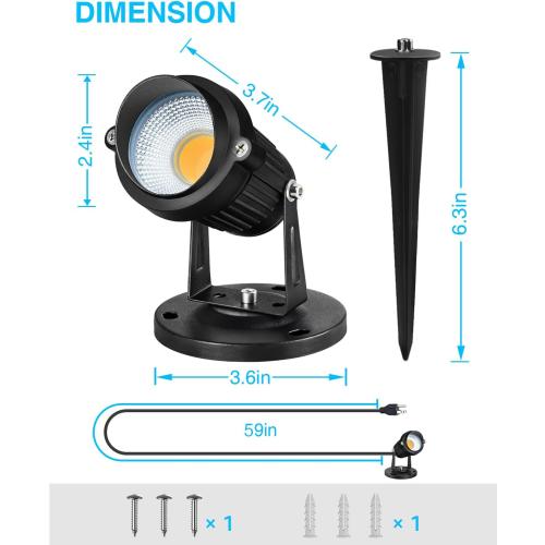 SUNVIE Dusk to Dawn Outdoor Lighting 120V LED Spot Lights Outdoor Landscape Spotlights with Photocell Sensor Waterproof Outdoor Spot Lights for Yard 7W Outdoor Spotlight Flag Light for Garden Tree