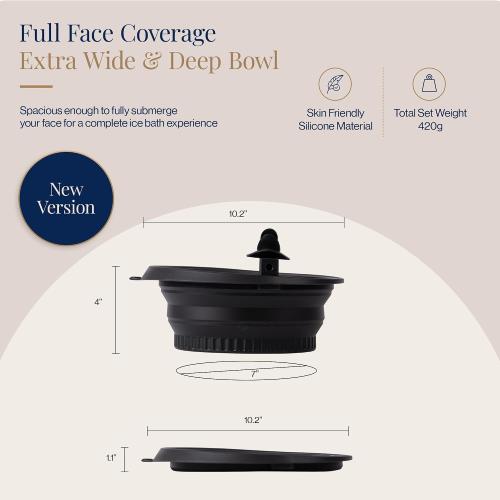 COLOR GREEN ❗❗Ice Face Bath Bowl – New Version with Breathing Tube & Hygienic Lid | Collapsible Silicone Facial Cold Plunge Bowl | Reduces Puffiness, Tightens Pores | Foldable & Portable