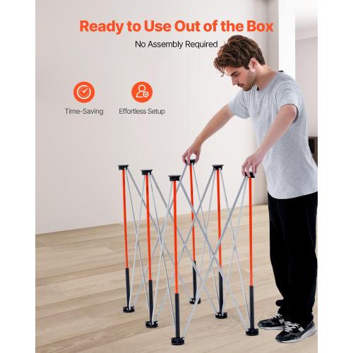 VEVOR Portable Folding Workstand, 4.15 x 2.18 ft Collapsible Workbench, 2500 lbs Weight Capacity, No Assembly Foldable Work Stand with Storage Bag, Table Top NOT Included, for Garage Workshop Outdoor