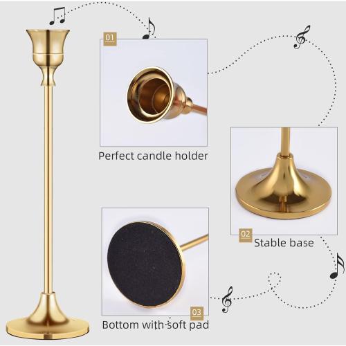 Candlestick Holders,Taper Candle Holder for Candlesticks Gold Brass Vintage Candle Stick Candle Holders Candelabra Candle Holder for Fireplace Party Dining Home