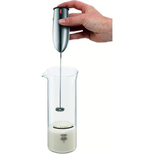 Bodum Schiuma Battery Operated Milk Frother for Coffee, Lattes, Hot Chocolate, Mocha, Cappuccino, Polished Stainless Steel