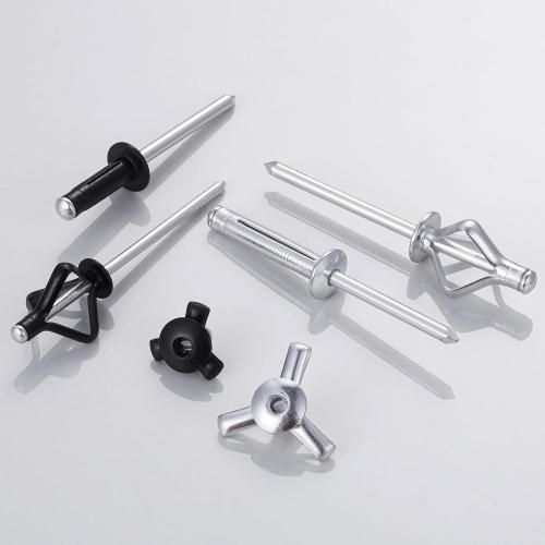 (180 pcs) Tri-Fold Rivets Assortment 5/32 * 1，Tri Grip Rivets，Aluminum Blind Rivets Tri Grip Boat Kayak Rivets,Trifold Rivets，Bulb Style Rivets
