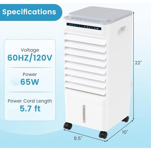 ARLIME 3 in 1 Evaporative Air Cooler, Windowless Swamp Cooler with 4 Modes, 3 Speeds, 7H Timer, Wide Oscillation, Remote, Double Tanks and 4 Ice Packs, Cooling Fan for Bedroom Living Room Office