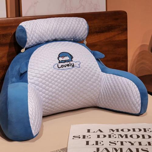 Color Blue Reading Pillow for Kid Or Adult Detachable Neck Roll with Arms Standard Bed Pillows Back Support Chair Pillow Bed Rest Pillow for Sitting in Bed Reading Watching TV