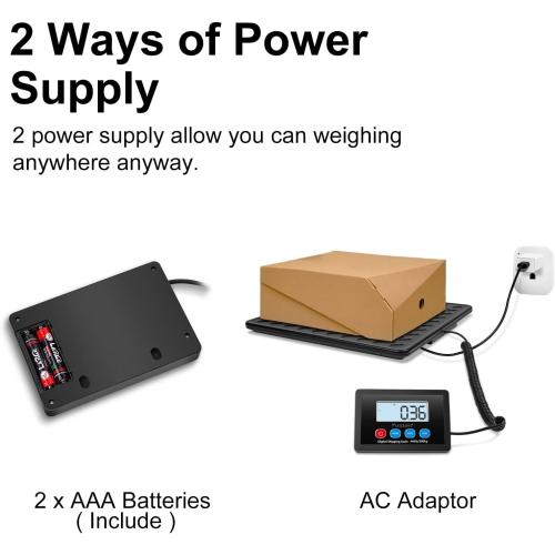 Fuzion Shipping Scale, 440LB x 10g High Accuracy Digital Postal Scale, Durable Alloy Steel Platform, Heavy Duty Scale for Packages, Postage, Luggage, Battery and AC Adapter Powered