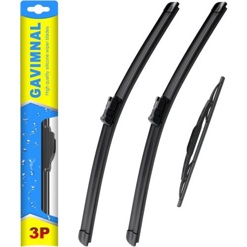 Gavimnal® 26 17 12 Silicone Wiper Blades Replacement For Cadillac SRX 2010-2016,All-Season Front Rear Windshield Wiper Blades(Set of 3)
