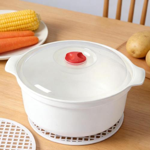 Microwave Steamer Kitchen Cooking Bowl | with Lid Anti-scalding Anti-slip Handle Microwave Steamer Bowl for Noodles, Dumplings, Bread, Vegetable Broccoli Spaghetti