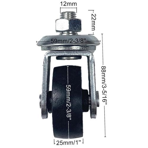 Floor Jack Casters for 3 Ton Floor Jack, Cast Iron Caster Wheels, Quality Replacement Parts Fit for ATD, Cornwell, Mac Tools, Matco, Mountain, Napa, Sunex & More, Pack of 2 (12mm Stem)