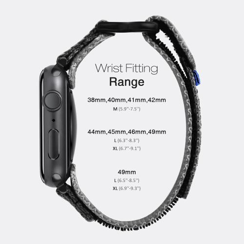 Nereides Compatible with Apple Watch Series 11 Band Series 10/9/8/7/6/5/4/SE/SE2/SE3/Ultra 3/2/1, Nylon Sports Strap with Woven Design for 49mm/46mm/45mm/44mm (L, Grey)