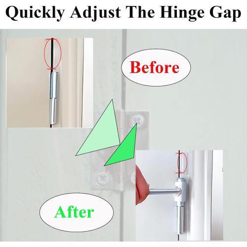 Door Hinge Gap Adjusting Wrench Tool, Upgraded Rolled Steel Door Hinges Adjustment Tool, 14-19mm Gap Adjusting Wrench, Rust-Proof Door Jamb Hinge Jig for Residential, Fire Doors, Light Sliver