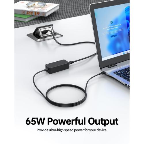 AC Charger Fit for Lenovo Ideacentre AIO 3 3-22 3-24 330 300S 310 300 520 200 310A 310S 610S 620S A340 A100 C20 All in One Desktop Laptop, 65W 45W, Slim Tip