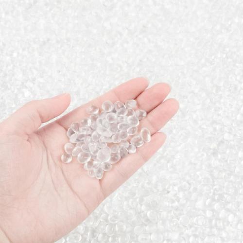 KIJOU Sea Glass Stones Clear 14oz – Premium Polished Glass Pebbles for Vase Fillers, Crafts & Aquarium Decor