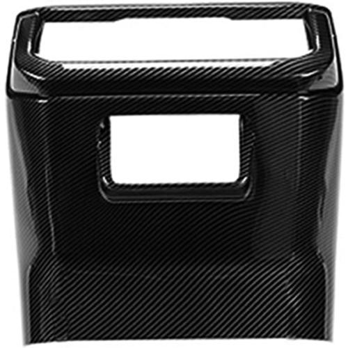 BLACK AND RED CARBON FIBER Keptrim Rear Center Console Air Conditioning Outlet Vent Panel Trim Interior Cover for Ford F150 2021 2022 2023 2024 2025, ABS Carbon Fiber, 1pc