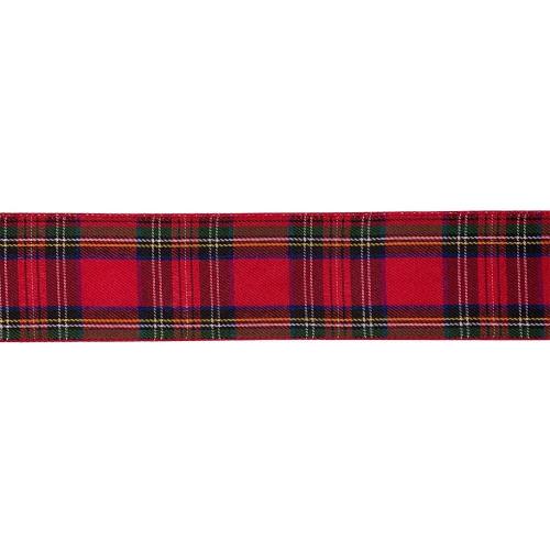 Designer's Shop WR 63-5187 Holiday Tartan Plaid Wired Ribbon 2.5 x10 Y