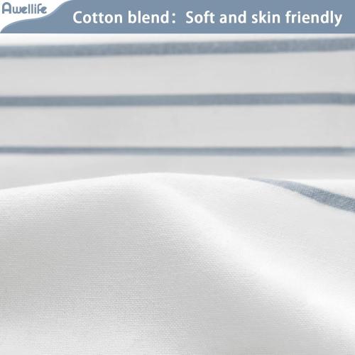 Awellife Blue Shower Curtain Beach Ocean Coastal Nautical Shower Curtain for Bathroom Stripe Tassel 72 X 72 Inches Cotton