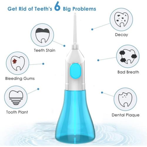 Water flossers for Teeth,Water flosser Portable for Braces,Manual Water flosser Cordless,Dental Floss for Bridges,Teeth Cleaning kit (3 Heads)