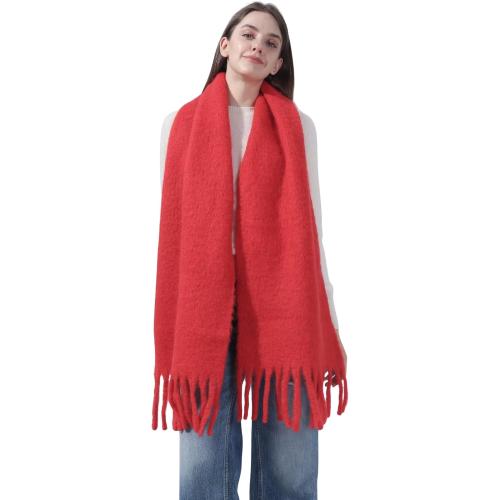 SUNDSGT Womens Winter Scarf for Women Cold Weather Wool Blend Long Soft Thick Warm Blanket Scarf Shawl