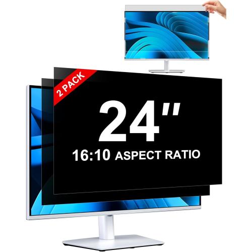 ZOEGAA Computer Privacy Screen Protector 24 Inch 16:10 Aspect Ratio. | 2 Install Ways; Anti Bule Light/Glare; Compatible With HP Dell Lenovo Samsung Thinkpad