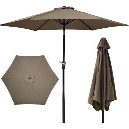 9FT Outdoor Patio Umbrella with Push Button Tilt and Crank