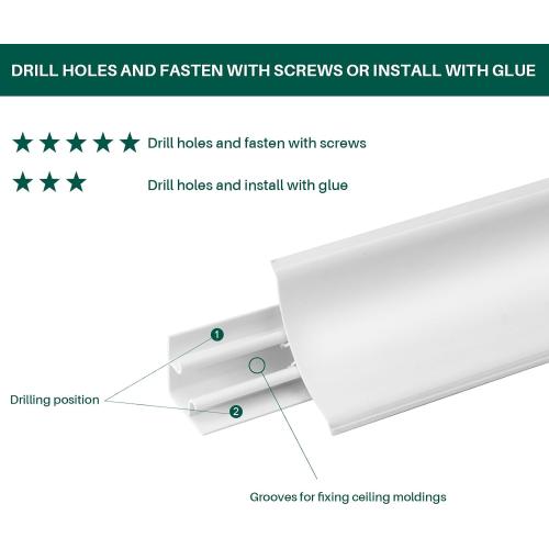 Ceiling Crown Molding Trim 10-Pack 46.9Ft in Total Length, with Base Decorative Ceiling Molding Bars -Install with Glue or Screws, White (Adhesive not Included)