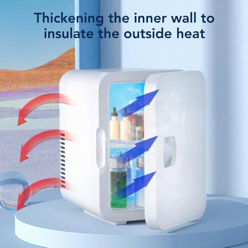 Mini Portable Fridge,6L Capacity,Portable Compact Refrigerator, Small Skin Care Fridge,for Skincare Beverage Food Medication Drink,for Home Office Car